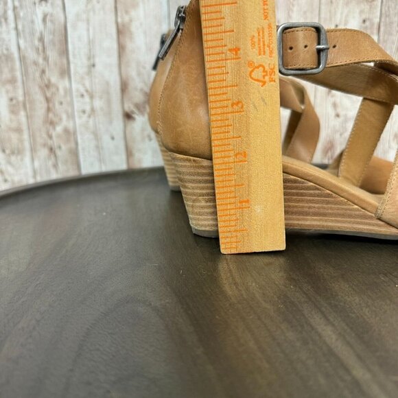 Lucky Brand Womens Jestah Wedge Sandals Ankle Strap Leather Zip-Up Size 7M - Picture 12 of 12